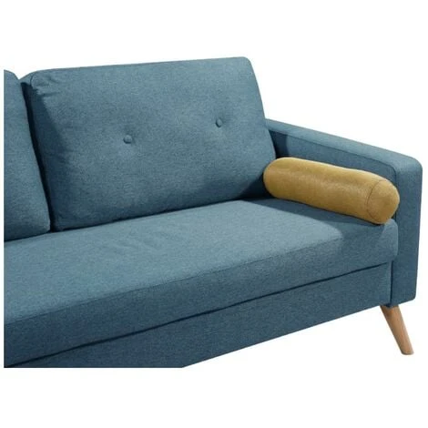 Divano 3 Posti TATUM In Tessuto - Blu 2 Divano 3 Posti TATUM In Tessuto - Blu - immagine 2