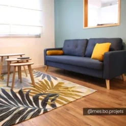 Divano 3 Posti TATUM In Tessuto - Blu -Negozio al dettaglio VIDAXL || HOMCOM || Songmics 59279197 3