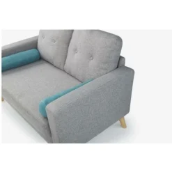 Divano 2 Posti In Tessuto Grigio Melange - TATUM -Negozio al dettaglio VIDAXL || HOMCOM || Songmics 59284081 3