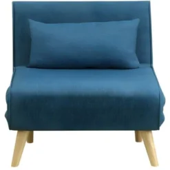 Poltrona Letto In Tessuto Blu - POSIO -Negozio al dettaglio VIDAXL || HOMCOM || Songmics 59284542 4