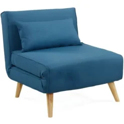 Poltrona Letto In Tessuto Blu - POSIO -Negozio al dettaglio VIDAXL || HOMCOM || Songmics 59284542 5