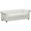 Divano CHESTERFIELD 3 Posti In Similpelle Bianco