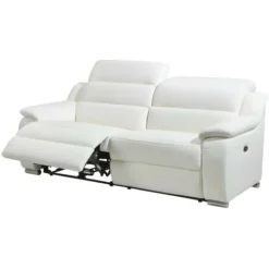 Divano Relax 3 Posti Elettrico In Pelle Avorio - ARENA II -Negozio al dettaglio VIDAXL || HOMCOM || Songmics 59284761 3