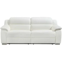 Divano Relax 3 Posti Elettrico In Pelle Avorio - ARENA II -Negozio al dettaglio VIDAXL || HOMCOM || Songmics 59284761 4