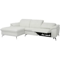 Divano Angolare Relax Elettrico In Pelle Di Bufalo Bianco - Angolo A Sinistra - LISMORE -Negozio al dettaglio VIDAXL || HOMCOM || Songmics 59284823 4