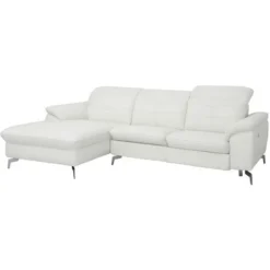 Divano Angolare Relax Elettrico In Pelle Di Bufalo Bianco - Angolo A Sinistra - LISMORE -Negozio al dettaglio VIDAXL || HOMCOM || Songmics 59284823 5