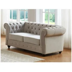 Divano 2 Posti Velluto Grigio - CHESTERFIELD -Negozio al dettaglio VIDAXL || HOMCOM || Songmics 59285665 3