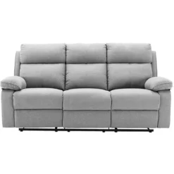 Divano Relax 3 Posti In Tessuto Grigio - LANA -Negozio al dettaglio VIDAXL || HOMCOM || Songmics 59285685 4