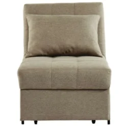 Poltrona Letto In Tessuto Beige - LESNA -Negozio al dettaglio VIDAXL || HOMCOM || Songmics 59285830 3