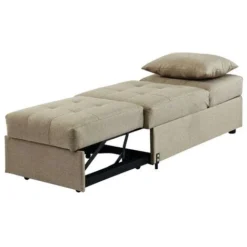 Poltrona Letto In Tessuto Beige - LESNA -Negozio al dettaglio VIDAXL || HOMCOM || Songmics 59285830 4