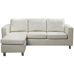 Divano Angolare Reversibile In Similpelle Avorio - ACKLEY