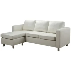 Divano Angolare Reversibile In Similpelle Avorio - ACKLEY -Negozio al dettaglio VIDAXL || HOMCOM || Songmics 59285845 3