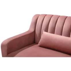 Divano Angolare In Velluto Rosa Antico - Penisola A Sinistra - MEYREUIL -Negozio al dettaglio VIDAXL || HOMCOM || Songmics 59285909 5