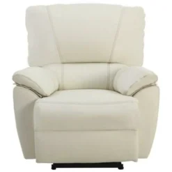 Poltrona Relax Elettrica In Cuoio Avorio - MARCIS