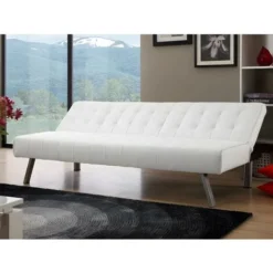 Divano Letto Clic Clac In Similpelle Bianco - GUILLAUME -Negozio al dettaglio VIDAXL || HOMCOM || Songmics 59286327 3
