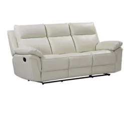 Divano Relax 3 Posti In Pelle Di Bufalo - Avorio - PAKITA