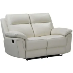 Divano Relax 2 Posti In Pelle Di Bufalo - Avorio - PAKITA -Negozio al dettaglio VIDAXL || HOMCOM || Songmics 59286802 3 1