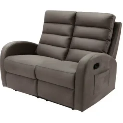 Divano 2 Posti Relax In Tessuto Marrone - GIORGIA