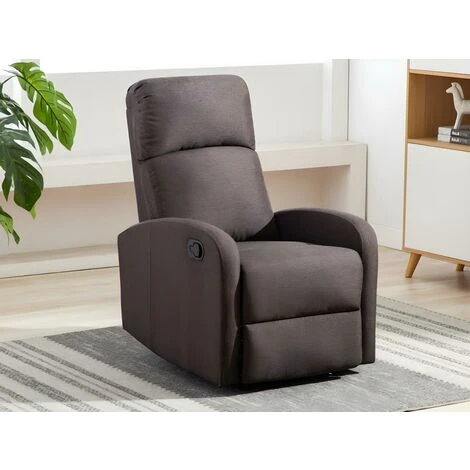 Poltrona Relax In Tessuto Marrone - ISAO 3 Poltrona Relax In Tessuto Marrone - ISAO - immagine 3