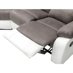 Divano Angolare Relax In Microfibra E Similpelle Grigio E Bianco - TOLZANO -Negozio al dettaglio VIDAXL || HOMCOM || Songmics 59289814 5