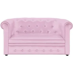 Divano Per Bambini Chesterfield In Similpelle Rosa - TIANA -Negozio al dettaglio VIDAXL || HOMCOM || Songmics 59289850 4