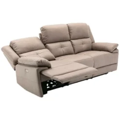 Divano Relax Elettrico 3 Posti In Tessuto Tortora - DOLENE -Negozio al dettaglio VIDAXL || HOMCOM || Songmics 59290472 5