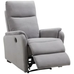 Poltrona Relax Elettrica In Tessuto Grigio Chiaro - ONESTI