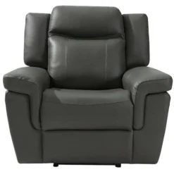 Poltrona Relax Elettrica In Pelle Tortora - KENNETH