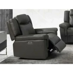 Poltrona Relax Elettrica In Pelle Tortora - KENNETH -Negozio al dettaglio VIDAXL || HOMCOM || Songmics 59291197 3