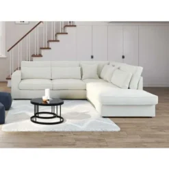 Grande Divano Angolare In Velluto A Coste Beige - Angolo A Destra - MONDOVI -Negozio al dettaglio VIDAXL || HOMCOM || Songmics 59291322 5