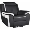 Poltrona Relax Elettrica In Pelle Nero E Bianco - ANGELIQUE