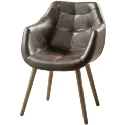 Poltrona In Similpelle Aspetto Cuoio Invecchiato - VILNIUS -Negozio al dettaglio VIDAXL || HOMCOM || Songmics 59320075 3