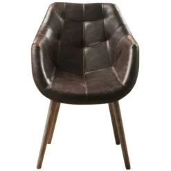 Poltrona In Similpelle Aspetto Cuoio Invecchiato - VILNIUS -Negozio al dettaglio VIDAXL || HOMCOM || Songmics 59320075 4