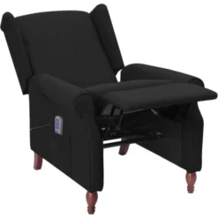 Poltrona Massaggiante Reclinabile Nera In Tessuto VidaXL -Negozio al dettaglio VIDAXL || HOMCOM || Songmics 59796896 5
