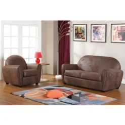 Poltrona Club In Microfibra Con Effetto Cuoio Invecchiato VICTORY II -Negozio al dettaglio VIDAXL || HOMCOM || Songmics 59824537 5