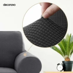 Deconovo Copridivano Elasticizzato In Velluto Per Divano Da 80 A 120cm - Grigio -Negozio al dettaglio VIDAXL || HOMCOM || Songmics 59945013 4