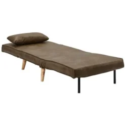 Poltrona Letto In Microfibra Invecchiata Marrone - POSIO -Negozio al dettaglio VIDAXL || HOMCOM || Songmics 60149447 3