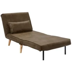 Poltrona Letto In Microfibra Invecchiata Marrone - POSIO -Negozio al dettaglio VIDAXL || HOMCOM || Songmics 60149447 5