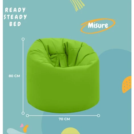 Ready Steady Bed Sedia Da Giardino Per Esterno E Interno Sedia Da Gioco Impermeabile, Lime 2 Ready Steady Bed Sedia Da Giardino Per Esterno E Interno Sedia Da Gioco Impermeabile, Lime - immagine 2