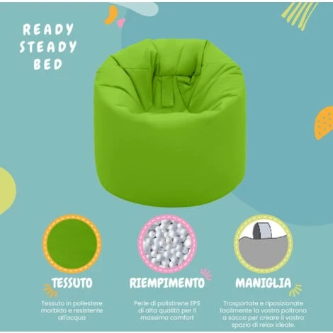 Ready Steady Bed Sedia Da Giardino Per Esterno E Interno Sedia Da Gioco Impermeabile, Lime 3 Ready Steady Bed Sedia Da Giardino Per Esterno E Interno Sedia Da Gioco Impermeabile, Lime - immagine 3