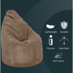 Loft 25 Pouf Gigante In Corda Con Schienale Alto, Sedile Da Gioco Morbido Pronto All'uso, Moka -Negozio al dettaglio VIDAXL || HOMCOM || Songmics 60310712 3