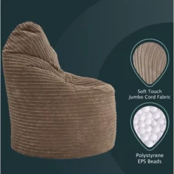 Loft 25 Pouf Gigante In Corda Con Schienale Alto, Sedile Da Gioco Morbido Pronto All'uso, Moka -Negozio al dettaglio VIDAXL || HOMCOM || Songmics 60310712 4