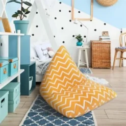 Ready Steady Bed Pouf Per Bambini, A Forma Di Piramide, Grande Pouf Da Gioco Per Bambini, Sedile Da Gioco Con Schienale Alto, (Zigzag) -Negozio al dettaglio VIDAXL || HOMCOM || Songmics 60310734 4