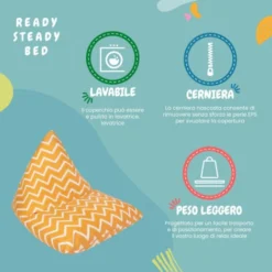 Ready Steady Bed Pouf Per Bambini, A Forma Di Piramide, Grande Pouf Da Gioco Per Bambini, Sedile Da Gioco Con Schienale Alto, (Zigzag) -Negozio al dettaglio VIDAXL || HOMCOM || Songmics 60310734 5