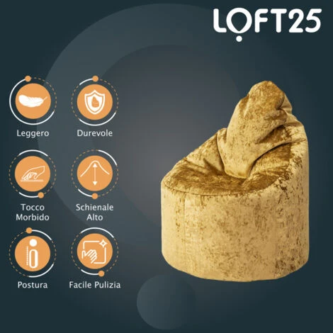 Loft 25 Pouf In Velluto Di Design Per Interni, Sedia Da Gioco Con Schienale Alto, Chartreuse 3 Loft 25 Pouf In Velluto Di Design Per Interni, Sedia Da Gioco Con Schienale Alto, Chartreuse - immagine 3