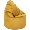Loft 25 Sedia A Pouf Con Schienale Alto In Velluto Morbido Per Adulti, Pouf Da Gioco Per Interni Da Salotto, Curcuma