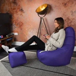 Loft 25 Pouf Da Gioco, Per Soggiorno, Esterni E Interni, Impermeabile, Sedile Da Gioco Con Poggiapiedi, Ultravioletto -Negozio al dettaglio VIDAXL || HOMCOM || Songmics 60310750 4