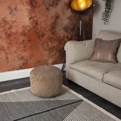 Loft 25 Pouf A Forma Rotonda, Sgabello Poggiapiedi, Pouf Per Soggiorno, Poggiapiedi Ottomano, Moka -Negozio al dettaglio VIDAXL || HOMCOM || Songmics 60310829 4