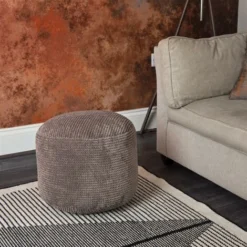 Loft 25 Pouf A Forma Rotonda, Sgabello Poggiapiedi, Pouf Per Soggiorno, Poggiapiedi Ottomano, Moka -Negozio al dettaglio VIDAXL || HOMCOM || Songmics 60310829 5