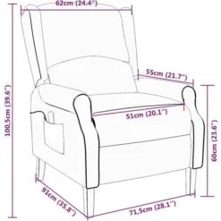 Poltrona Massaggiante Reclinabile Con Motivo A Righe In Tessuto VidaXL -Negozio al dettaglio VIDAXL || HOMCOM || Songmics 60870055 3